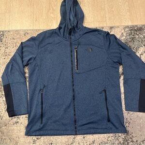 The North Face Men’s Full Zip Fleece  Hoodie Sweatshirt Size XXL Heather Blue